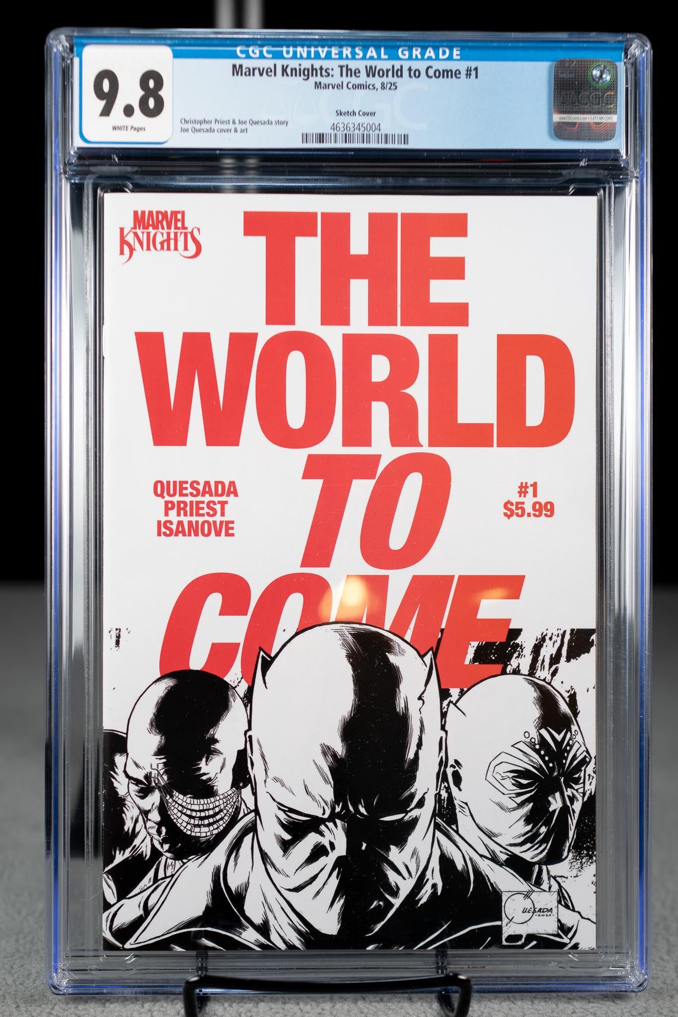 Marvel Knights: The World to Come #1 – Joe Quesada – Black & White Wraparound Surprise Variant – Cover J
